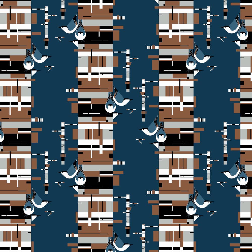 Birch Fabrics: Organic Cotton Poplin 115 GSM Birch Charley Harper -by the half yard