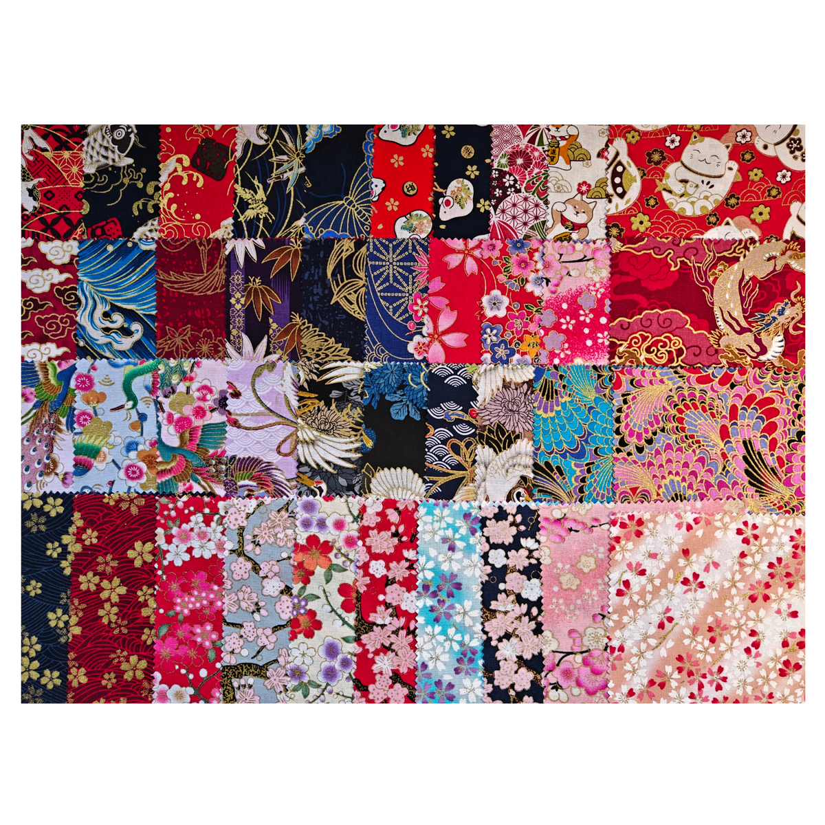 Quilting Fabrics: 40-Piece Cotton 2.5'' x 10'' Mini Strips - Crimson Garden Collection