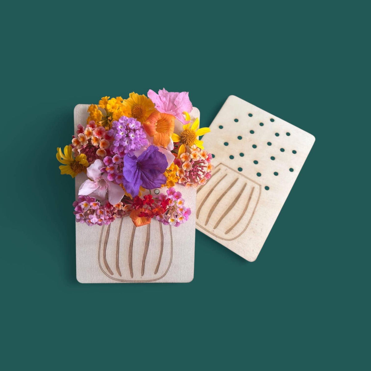 Analog Craft Collection: Nature Walk Bouquet 4"x6" Engraved Flower Board — Kids Outdoor Creative Activity Kit