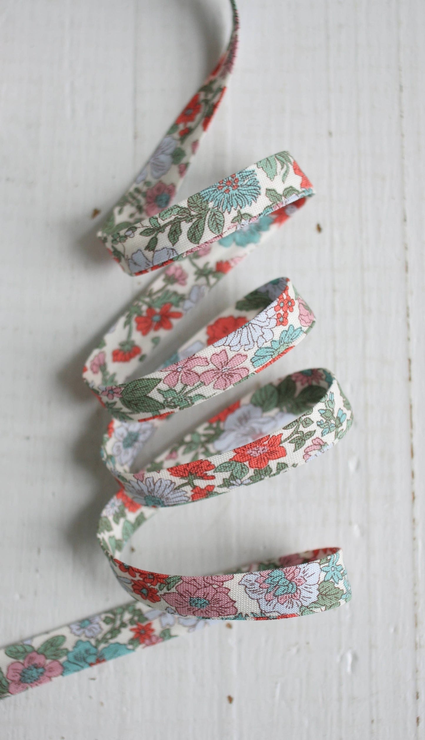 Web Only Sewing Supplies: 1/2" Double Fold Bias Binding -  Liberty Annabell C, Cotton- Price per Yard
