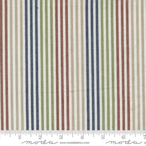 End of bolt: 3 yards of Moda Fabrics: Multi-Stripe Vertical Soft Shirting Yarn Dyed Cotton Vista Woven-remnant