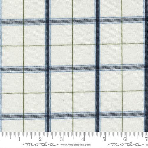 End of bolt : 3 yards of Moda Fabrics: Plaid Ecru Soft Shirting Yarn Dyed Cotton Vista Woven-remnant