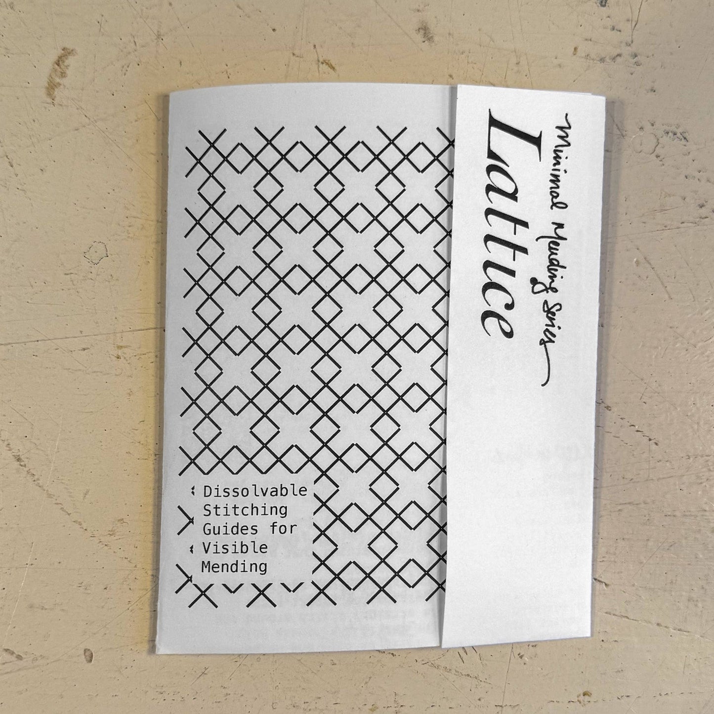 Sashiko & Mending Supplies:Lattice - Minimal Mending + Embellishment Transfer ( 4 Looks)- 1 Pack