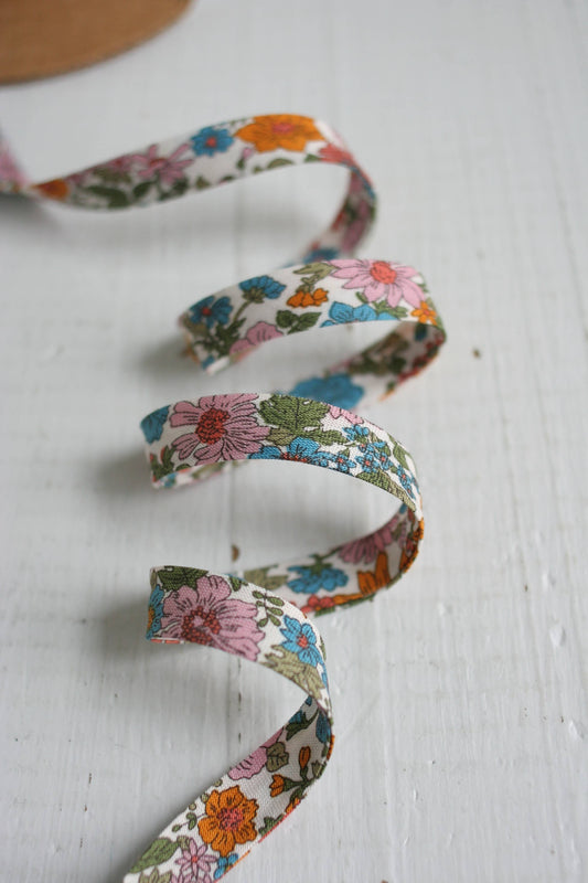 Web Only Sewing Supplies: 1/2" Double Fold Bias Binding 100% Cotton Liberty Annabell I - by the yard