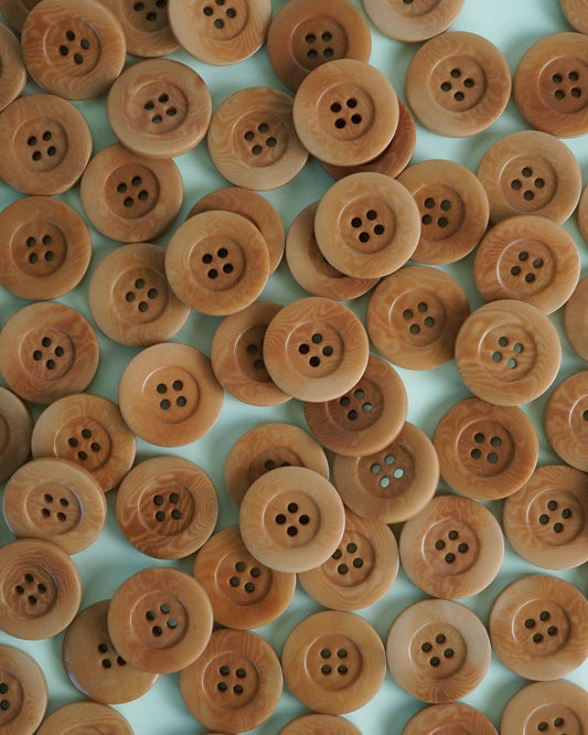Sewing Notions: Caramel 1" Corozo Nut Buttons: Set of 4 in pack by Matchy Matchy Sewing Club- Buttons