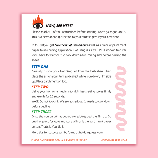 Iron On Art: Hello I'm Blank Name Tag by Hot Dang Press- 2 Sheets
