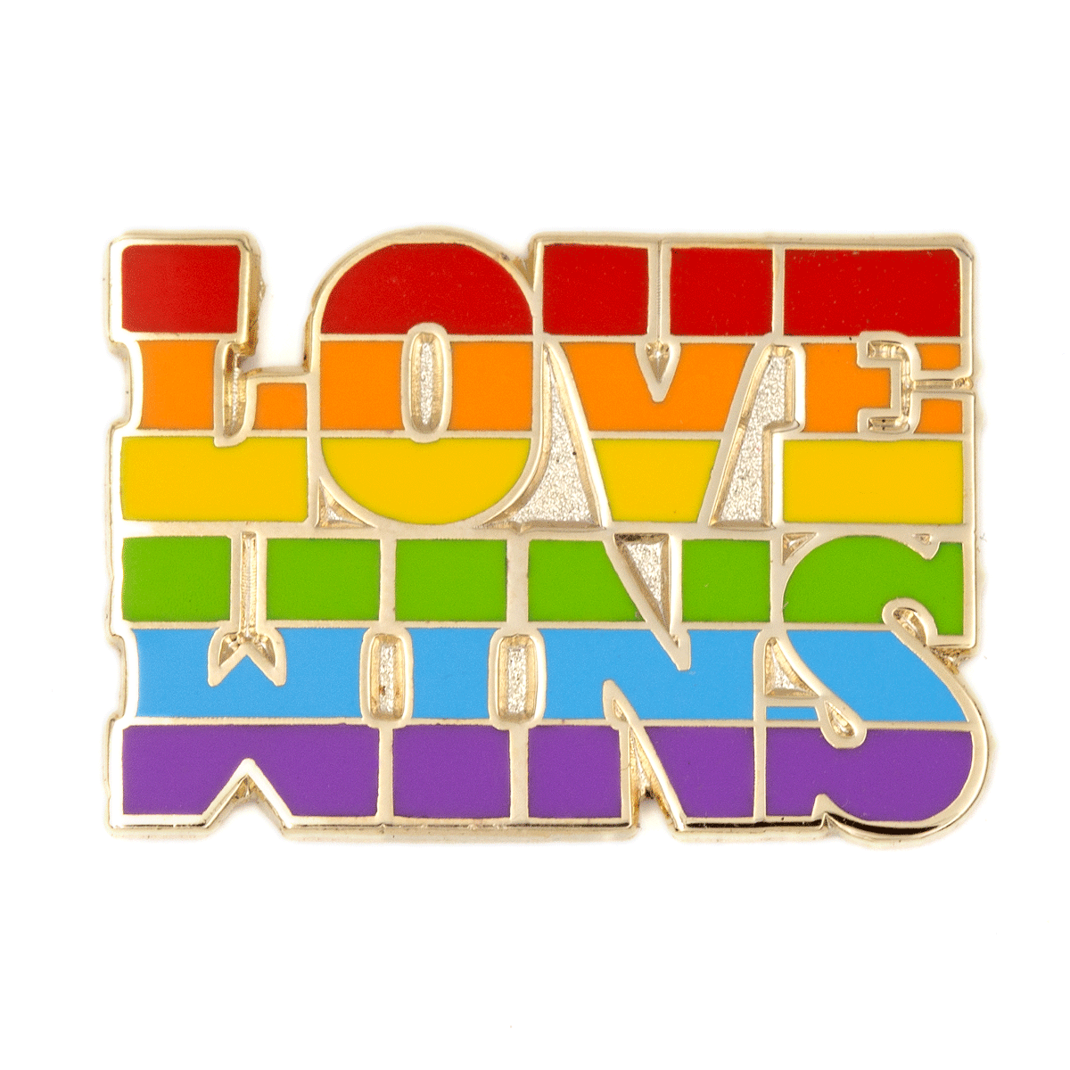 Rainbow Pride Love Wins Block Enamel Pin-1 Pin