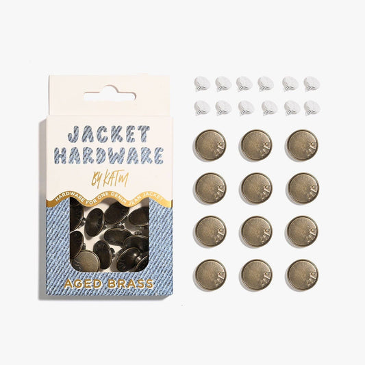 Sewing Supplies: Jacket Hardware Kit | Aged Brass