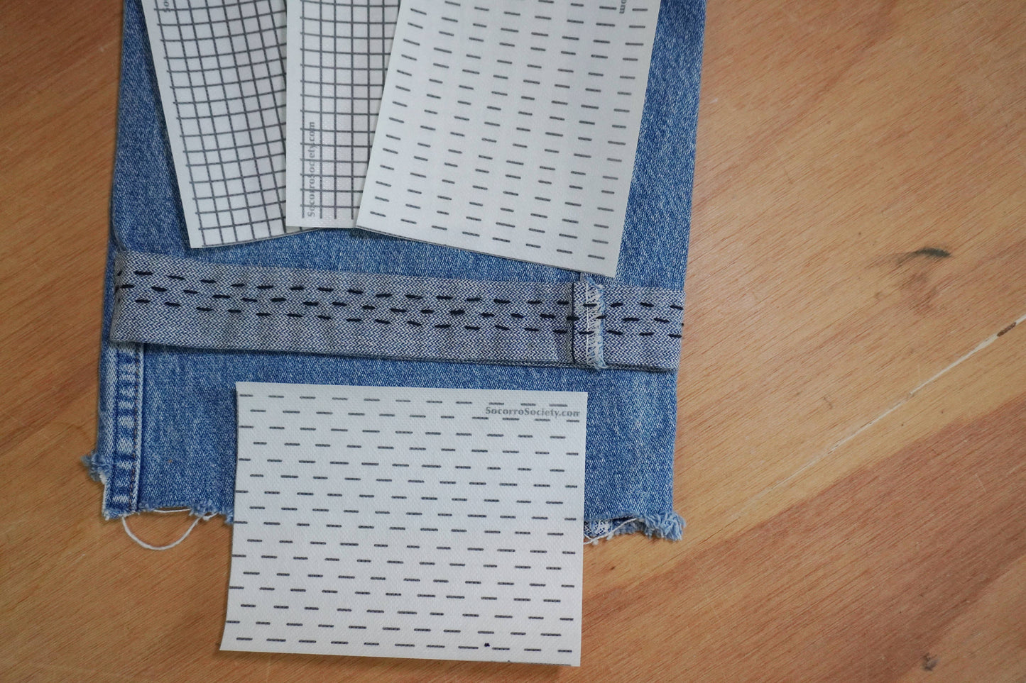 Sashiko and Visible Mending Supplies:  Stick and Stitch Patterns- Starter Pack:( 4 transfer sheets)