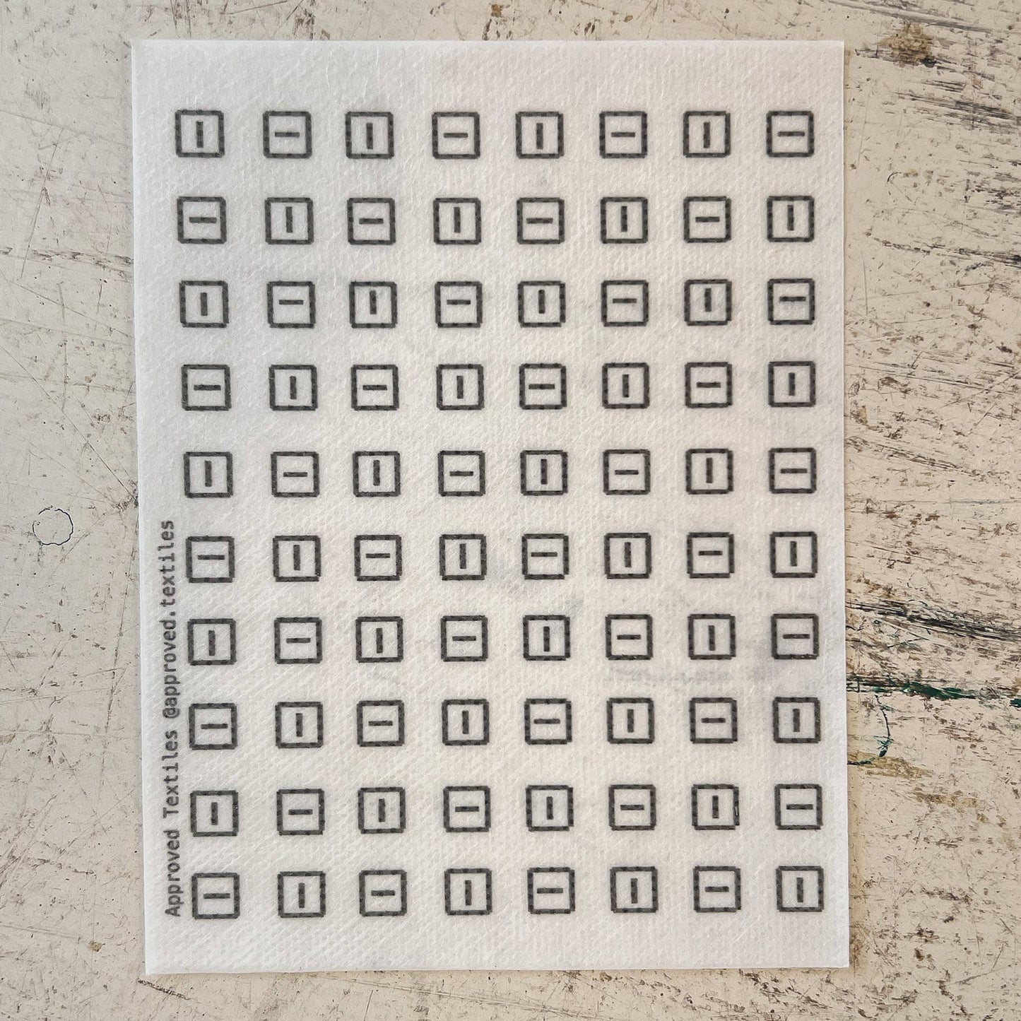 Sashiko and Mending Supplies: Little Squares - Minimal Mending + Embellishment Transfer ( 4 looks)- 1 pack