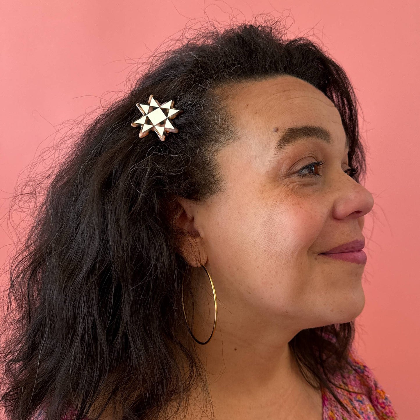 Sarah Hearts Quilt Star Hair Clip -1 Accessory Clip