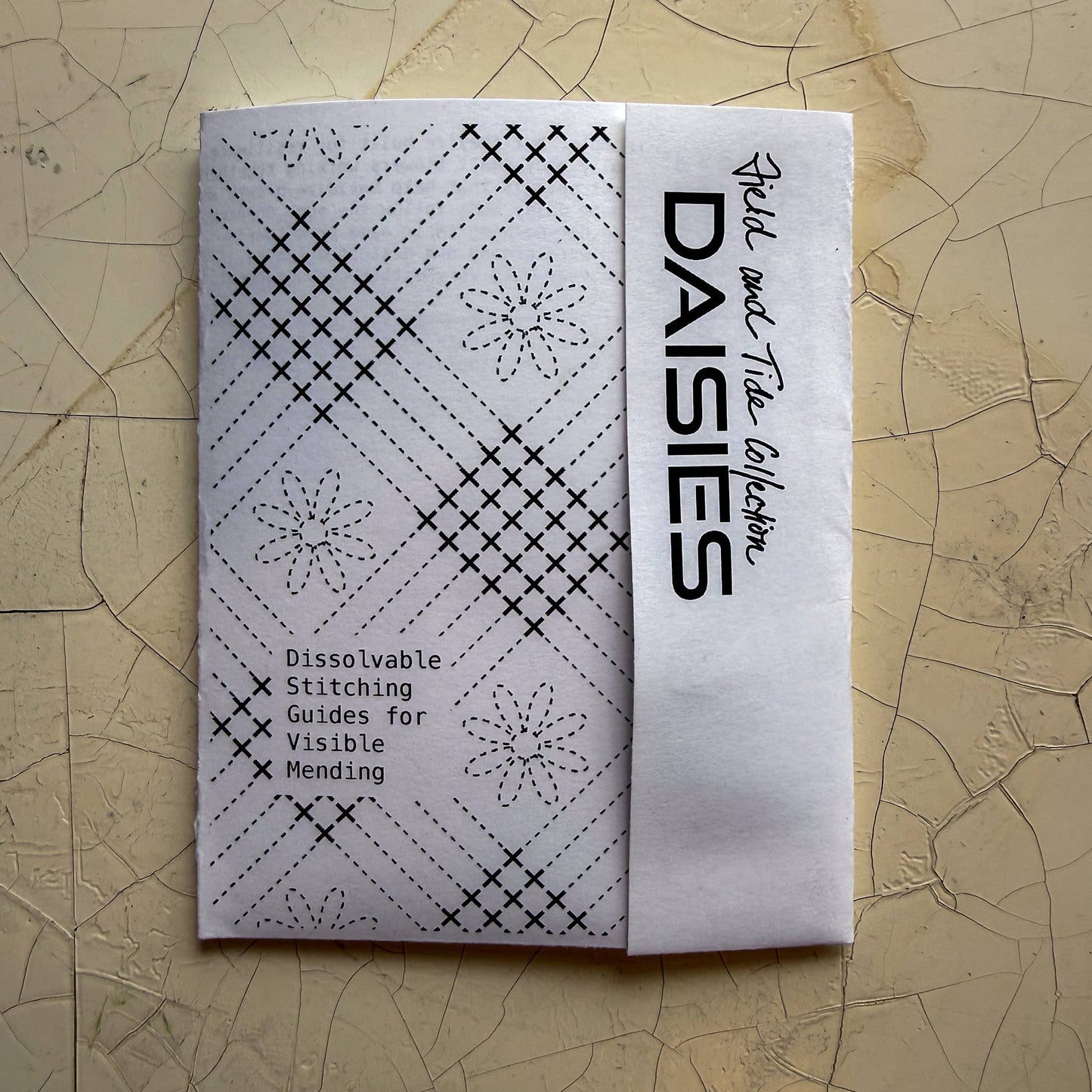 Sashiko and Visible Mending Supplies: Daisies Stick and Stitch  Embellishment Transfer( 3 looks) -1 pack