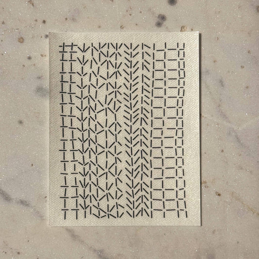 Sashiko and Visible Mending: Geometric Stripes - Minimal Mending + Embellishment Transfer( 4 looks) - 1 pack