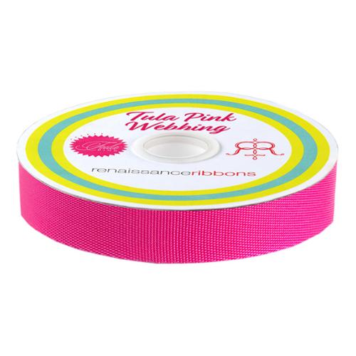 Webbing: Nylon Cosmic Pink Everglow - 1"inch-Tula Pink - by the yard