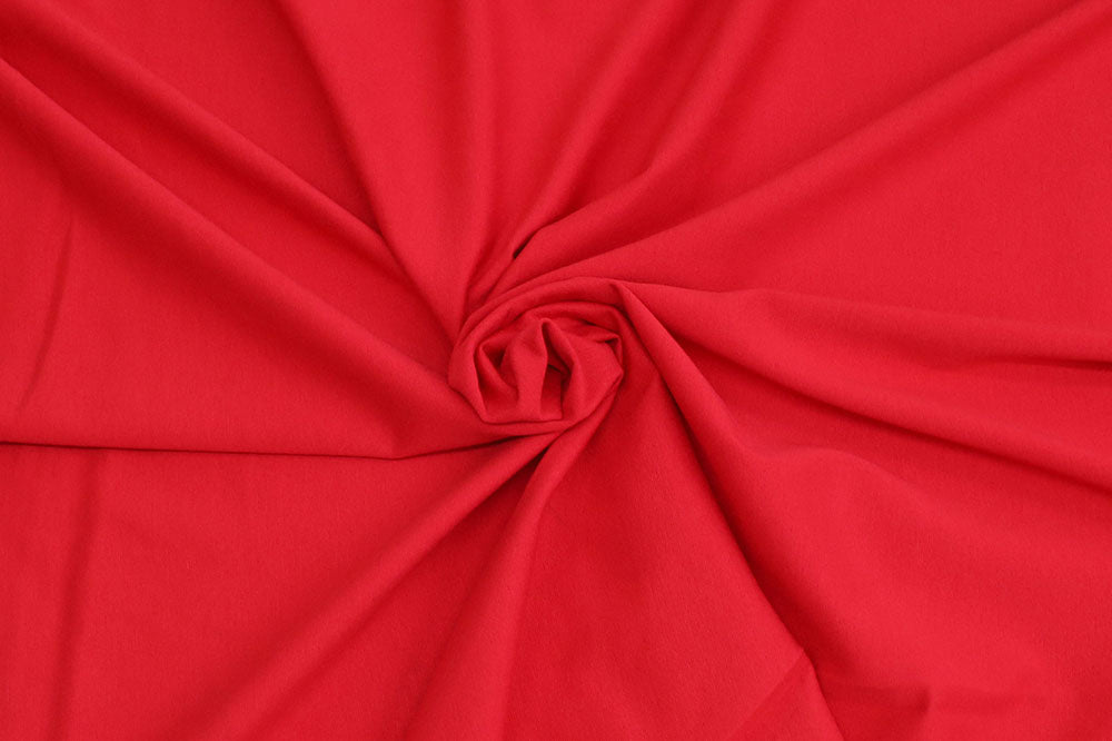 Fashion Premium Nylon Rayon Spandex Ponte De Roma Knit Solid Red- Sold by the Yard