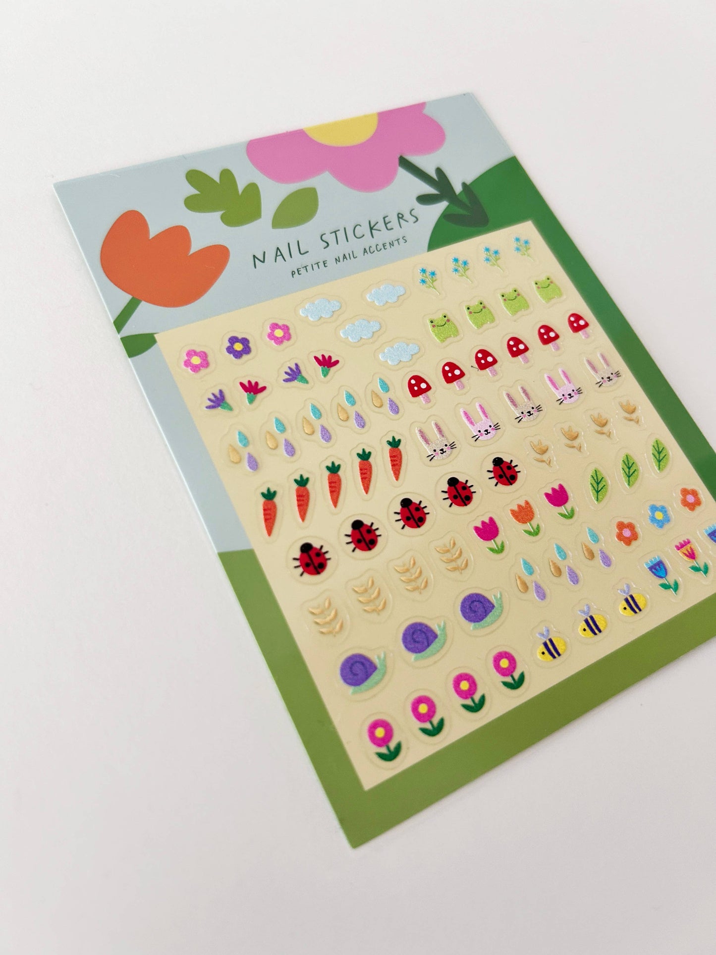 Stickers & Stationary: Garden Charms Nail Stickers- 1 Sheet 3.4”x4.5”