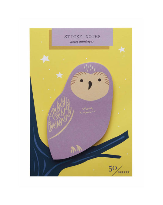 Stationary: Owl Die Cut Single Sticky Notes-1 Pack