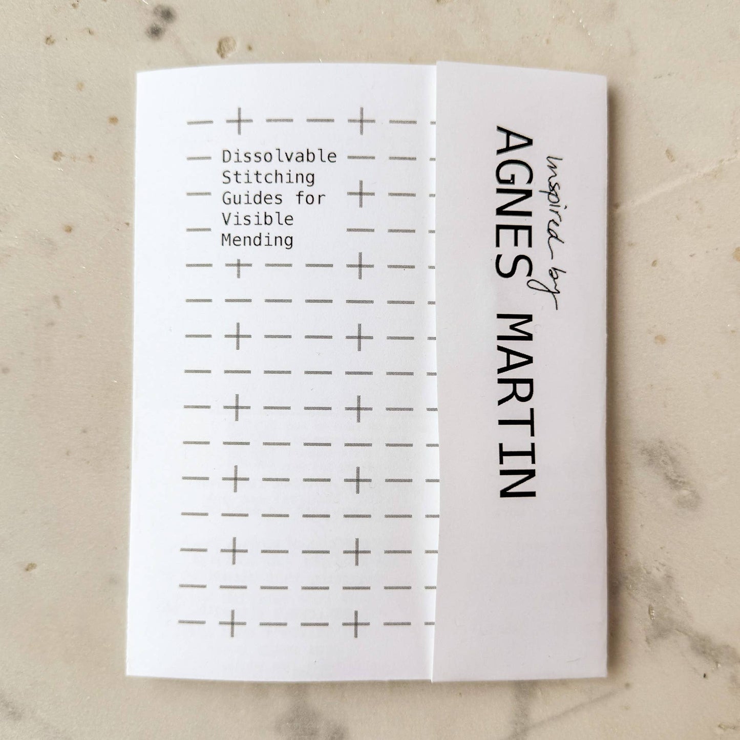 Sashiko and Mending Supplies: Agnes Martin Mending + Embellishment Wash Away Transfer( 4 looks) 1 pack