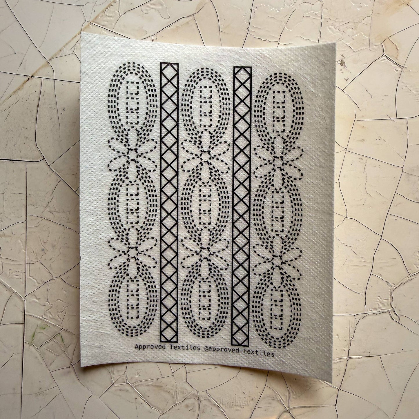 Sashiko and Visible Mending Supplies: Daisies Stick and Stitch  Embellishment Transfer( 3 looks) -1 pack