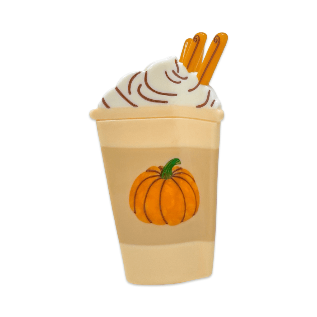Hair Accessories: Jenny Lemons: Large Pumpkin Spice Latte Hair Claw Clip 4.25"x2"-1 Hair Clip