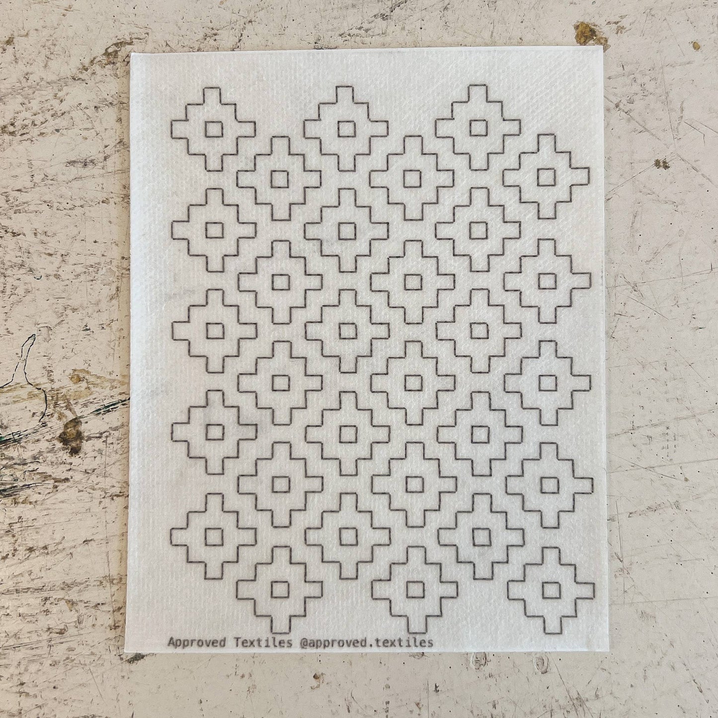 Sashiko and Mending Supplies:  Persimmon Flowers - Minimal Mending + Embellishment Wash Away Transfers ( 4 looks) -1 pack