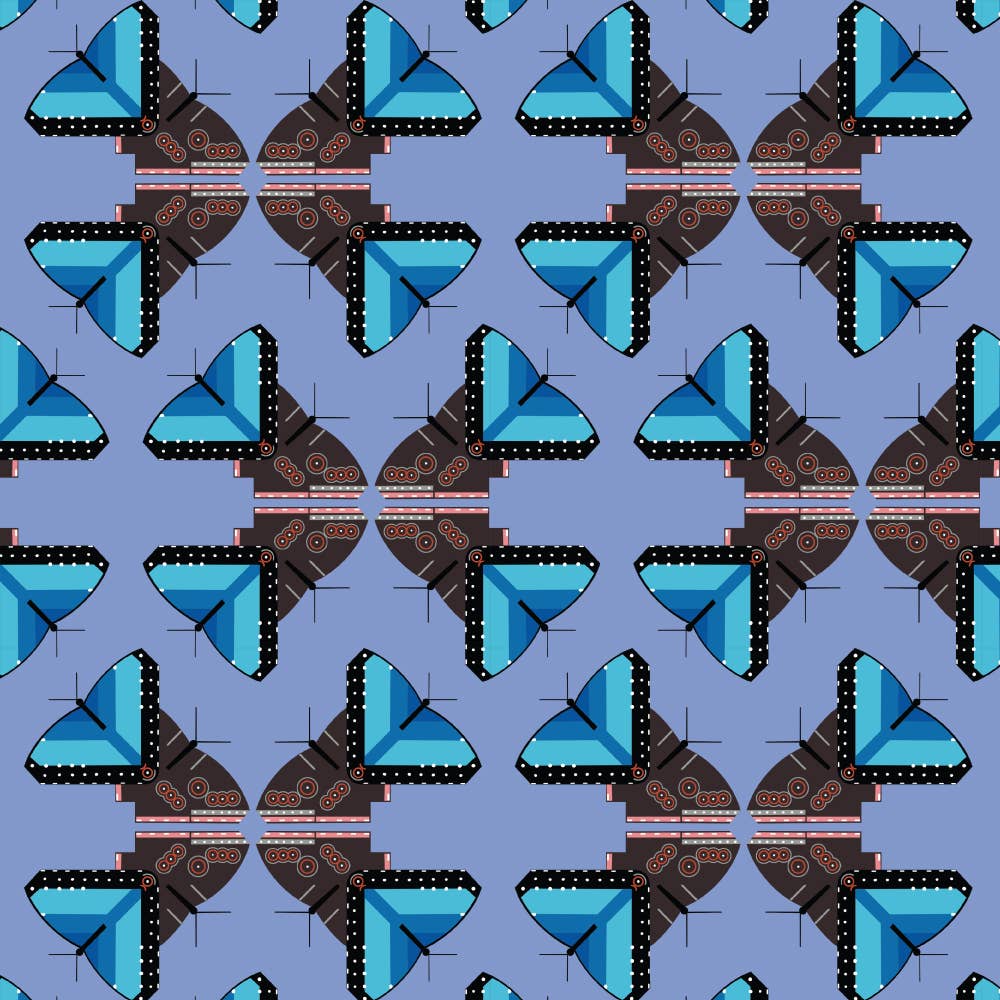 Birch Fabrics: Organic Cotton Poplin 115 GSM Monteverde Butterflies Charley Harper -by the half yard