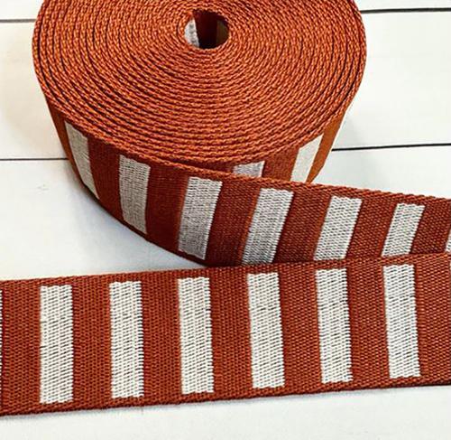 Webbing: Bold Stripe Web Saddle and Off White  Webbing  1.5"inches by Stitch Supply Co - by the yard