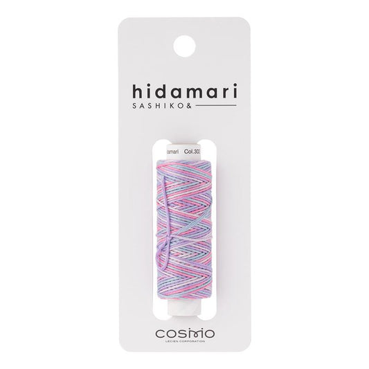 Hidamari Sashiko thread package with colorful thread on a white background