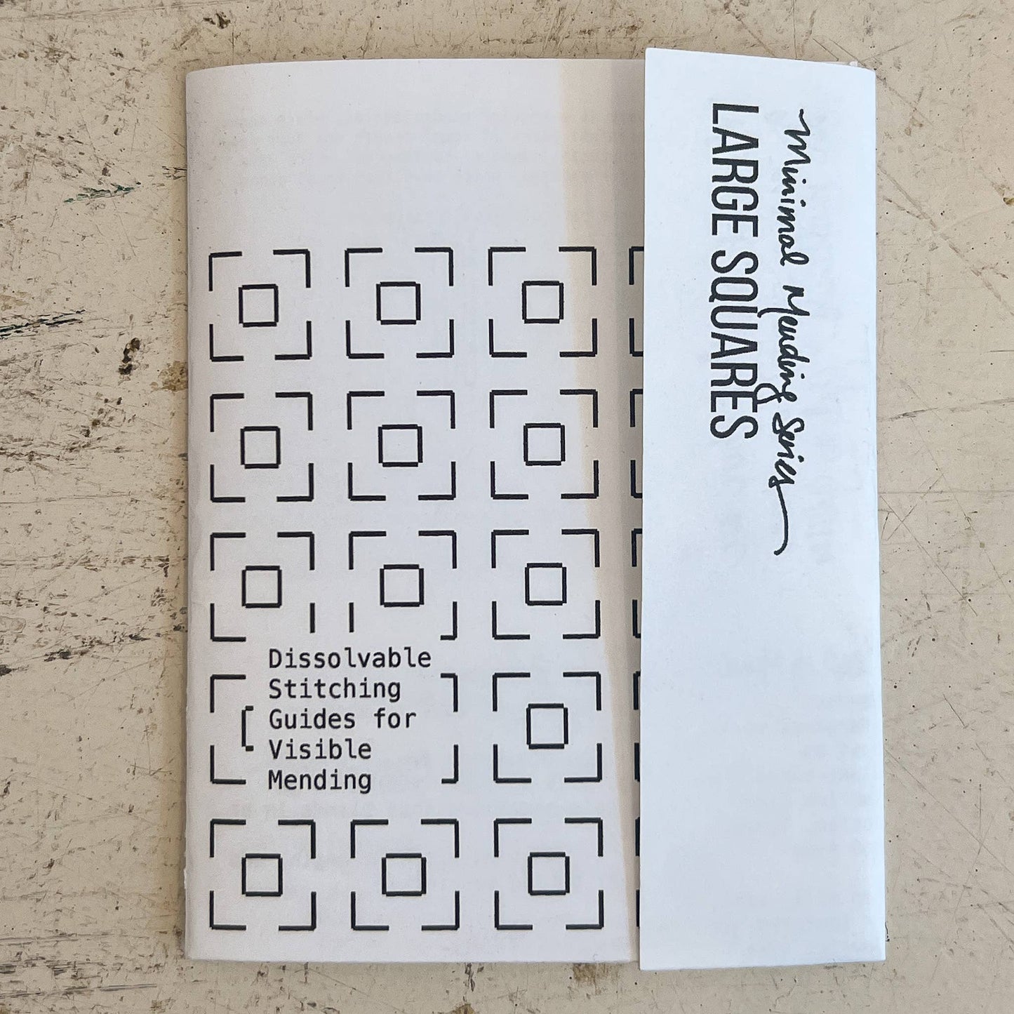 Sashiko and Mending Supplies: Large Squares - Minimal Mending + Embellishment Transfer( 4 looks)  - 1 pack