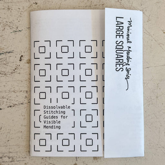 Sashiko and Mending Supplies: Large Squares - Minimal Mending + Embellishment Transfer( 4 looks)  - 1 pack