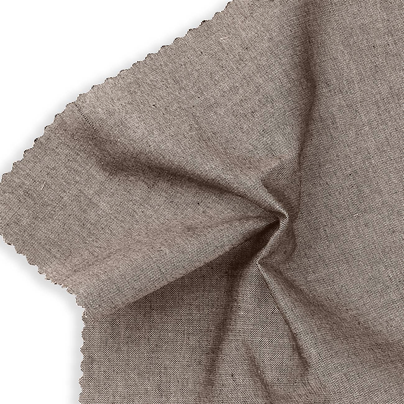 Fashion Apparel OEKO TEX Brown Chambray Cotton Shirting Solid 140GSM Woven -by the yard