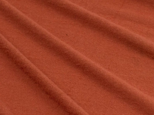 End of BOLT: 2.5 yards of Designer Deadstock Brushed Knit Orange Brown Sweater Knit-remnant