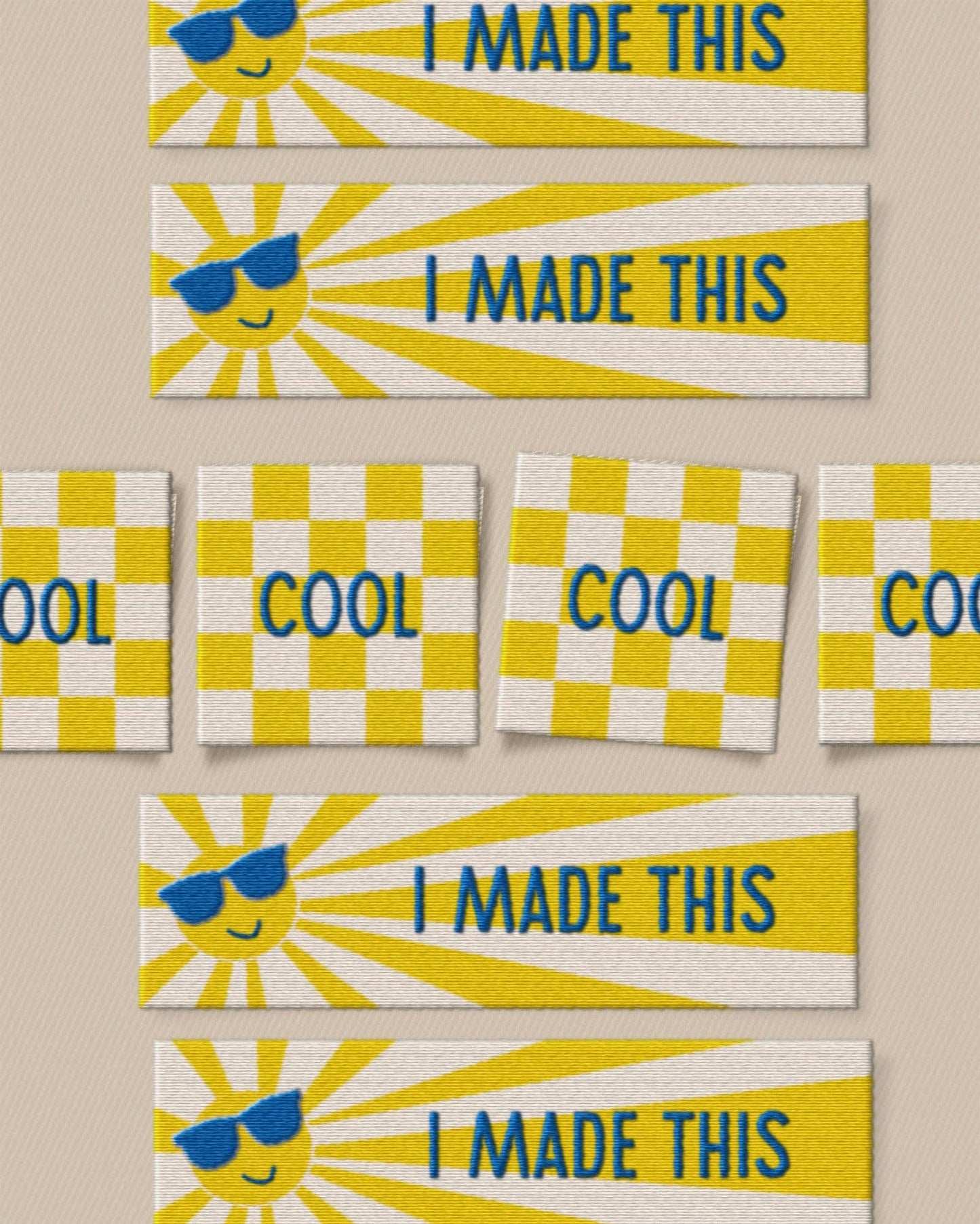 Sewing Labels: So Cool Square and Rectangle Garment Labels: by Matchy Matchy Sewing Club Set of 8-1 Pack