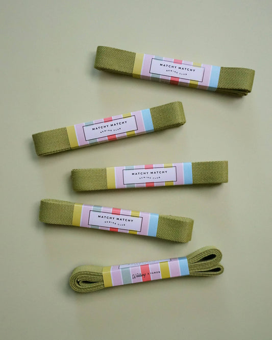 Sewing Notion: Matchy Matchy Sewing Club Lime Webbing 1.25": 3 yards-1 pack