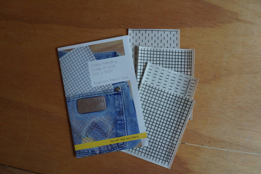 Sashiko and Visible Mending Supplies:  Stick and Stitch Patterns- Starter Pack:( 4 transfer sheets)