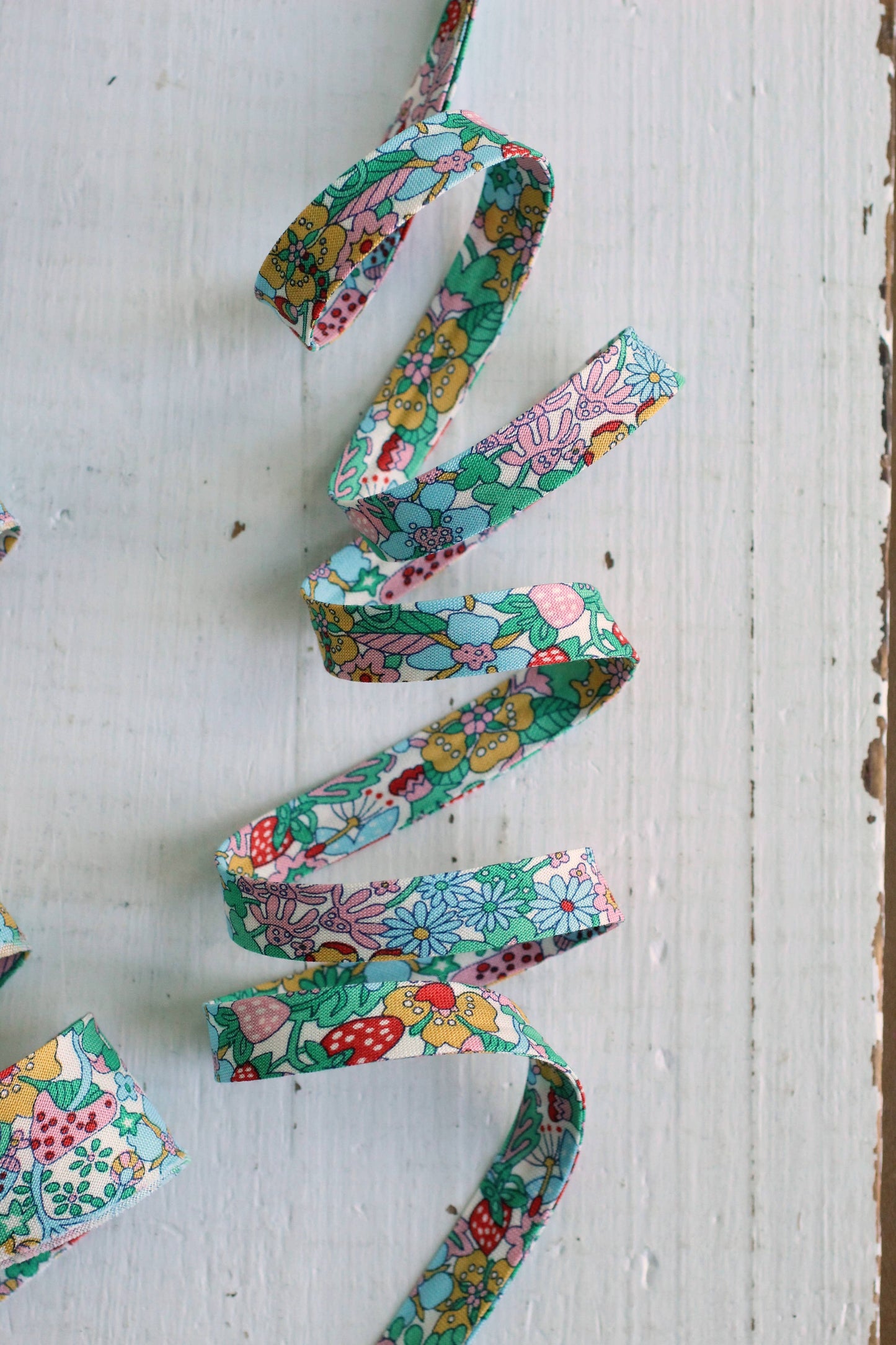 Web Only Sewing Supplies: 1/2" Double Fold Bias Binding Liberty Forest B, 100% Cotton- by the yard