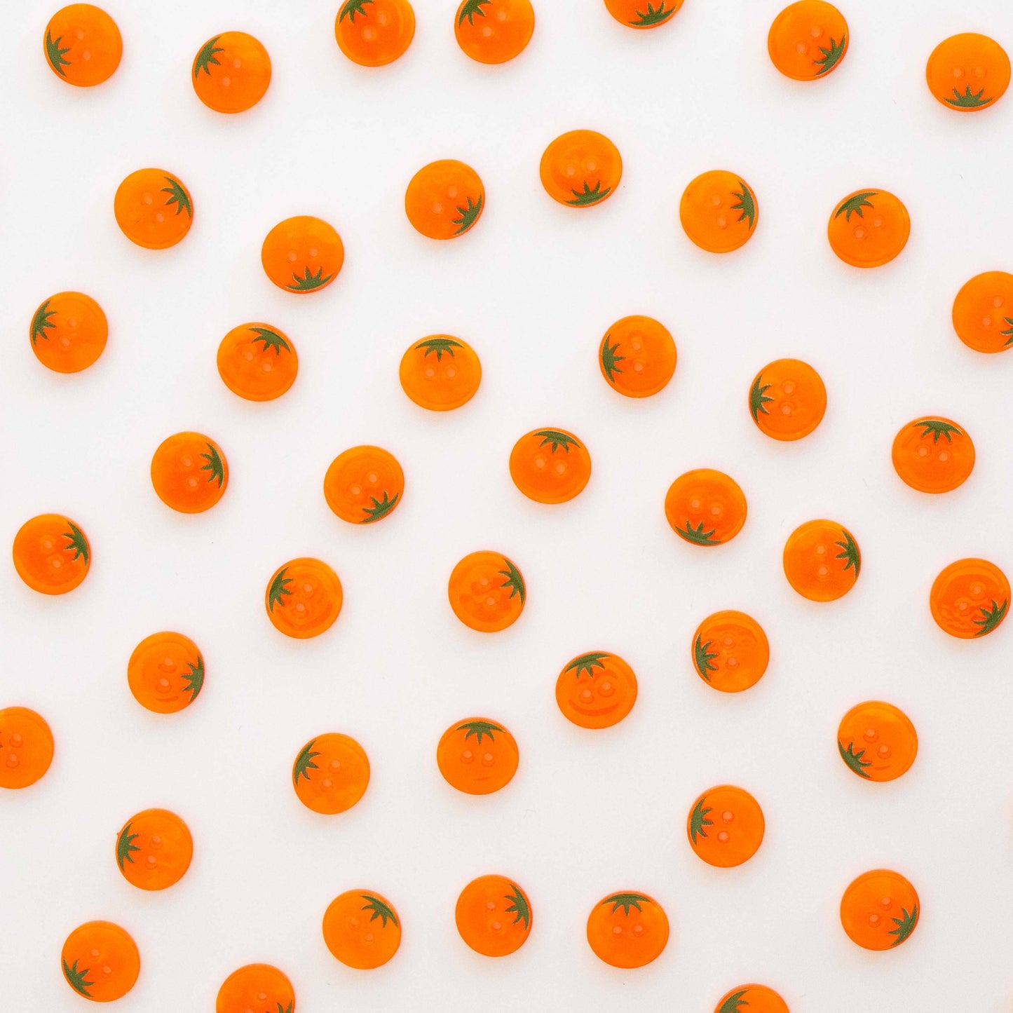 Notions: Sarah Hearts Orange Heirloom Tomato Small 5/8" Buttons-1 Pack ( 10 Buttons)