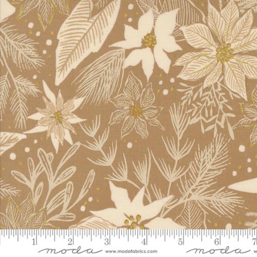 poinsettia metallic  fabric woven. christmas fabric retail