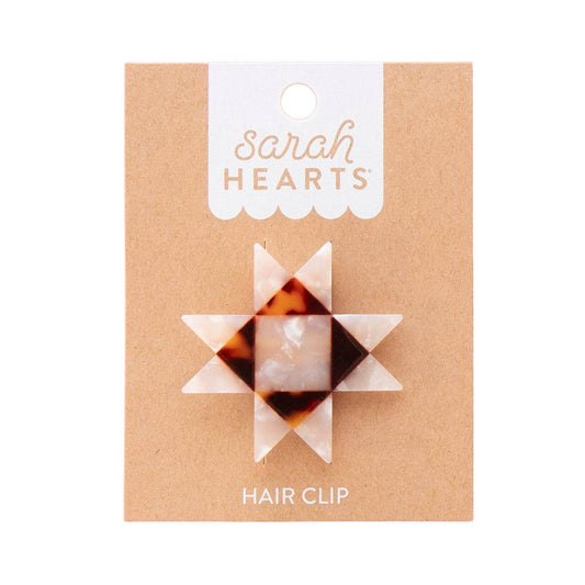 Hair Accessories: Sarah Hearts Sawtooth Star Hair Clip - Quilt Hair Accessories