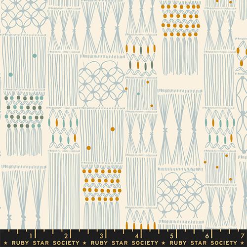 Moda Fabrics: Ruby Star Society Calathea Wall Hanging Novelty Retro Macrame Natural Cotton Woven- by the half yard