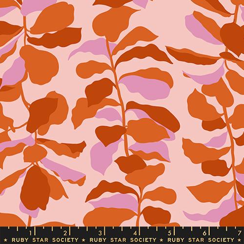 Moda Fabrics: Ruby Star Society Calathea Fiddle Leaf Cayenne Cotton Woven- by the half yard