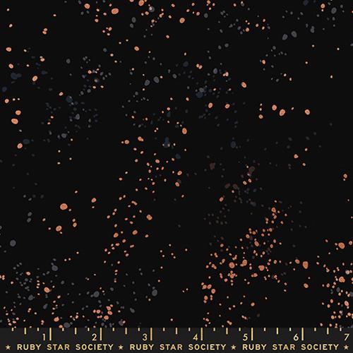 Moda Fabrics: Speckled Cotton Linen Metallic Black Canvas Ruby Star Society Woven 6.4 oz- by the Half Yard