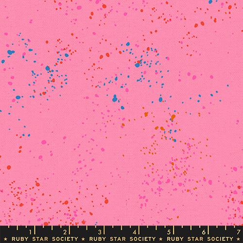 Moda Fabrics: Speckled Cotton Linen Flamingo Pink Canvas Ruby Star Society Woven 6.4 oz- by the Half Yard