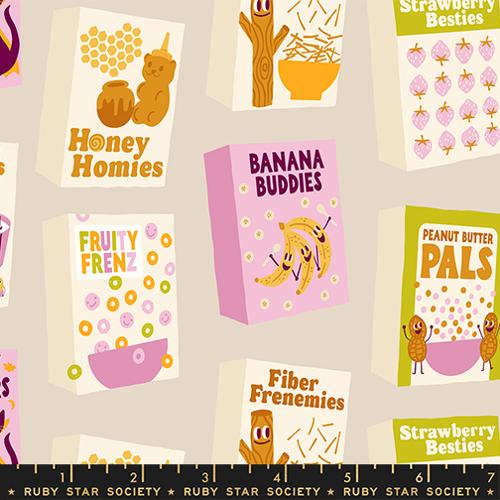 Moda Fabrics: Egg & Friends Ruby Star Society Cereal Breakfast Sandbox Cotton Woven- by the half yard