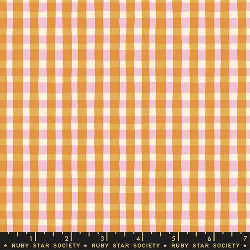Checkered fabric pattern with orange and pink squares, Ruby Star Society label at the bottom. RS3096 14