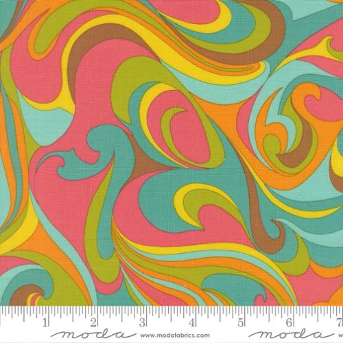Moda Fabrics: Happy Daze Groovy Vibing Swirls 100% Cotton Woven- by the Half Yard