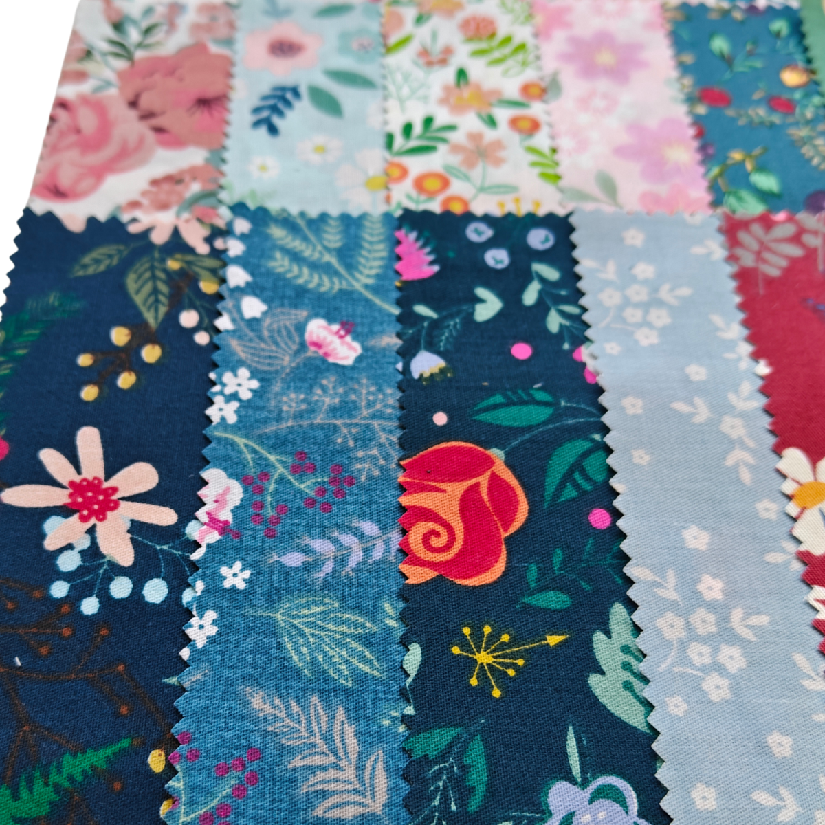 Quilting Fabric: 40-Piece Cotton 2.5'' x 10'' Mini Strips - Blossom Breeze Collection