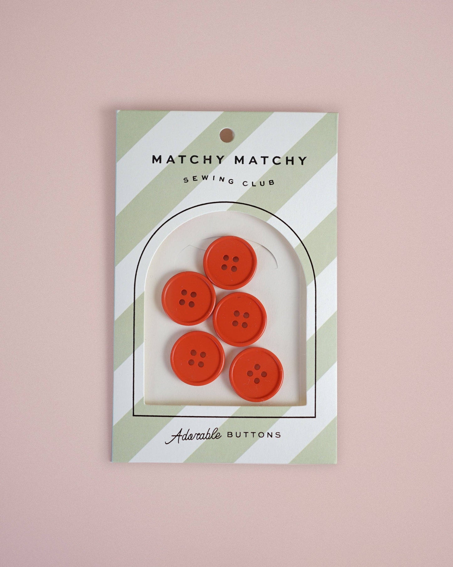 Sewing Notions: Matchy Matchy Sewing Club Tomato Retro Buttons: Set of 6-1 pack