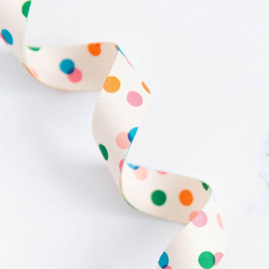 Webbing: Stitch Supply Co Spritz Multi Dot  1" inch by Melody Miller  - by the yard
