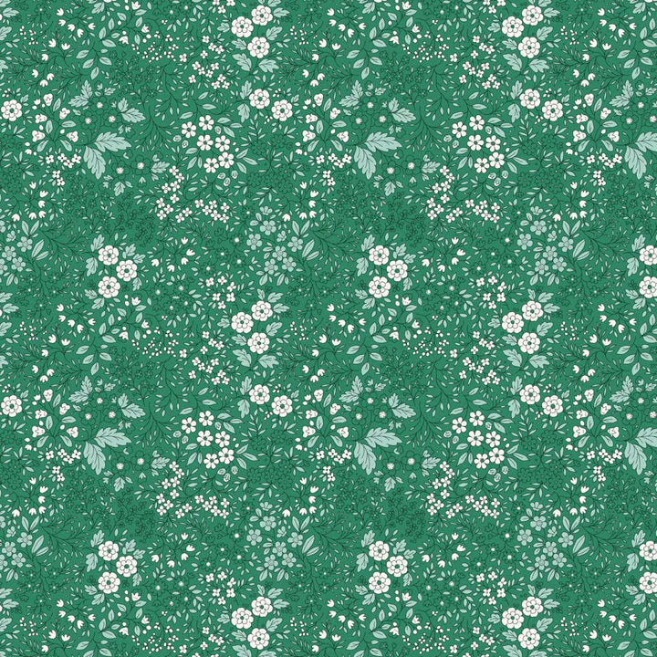 figo studios green prairie cotton woven ditzy. half yard cotton fabric . figo fabrics